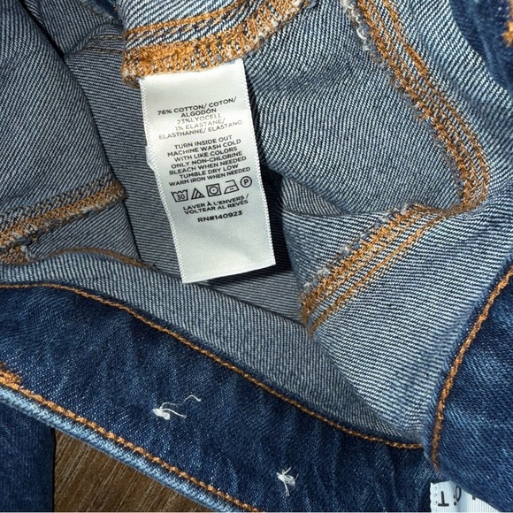 LOFT High Rise Straight Leg Jeans Medium Blue Utility - Picture 8 of 13